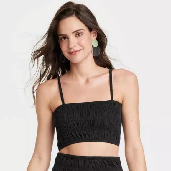 New A New Day Smocked Crop Top Size L - Picture 3 of 8